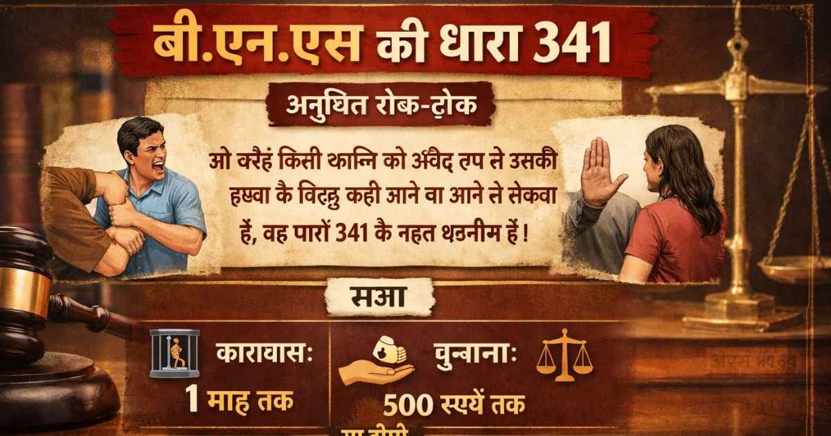 Section 341 of BNS in Hindi